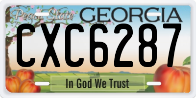 GA license plate CXC6287