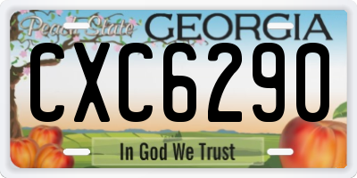 GA license plate CXC6290