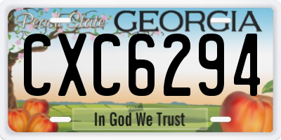 GA license plate CXC6294
