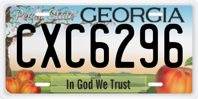 GA license plate CXC6296
