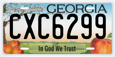 GA license plate CXC6299