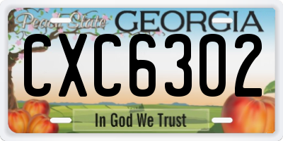 GA license plate CXC6302