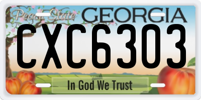 GA license plate CXC6303