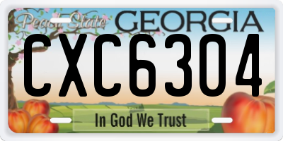 GA license plate CXC6304