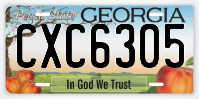 GA license plate CXC6305