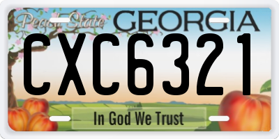 GA license plate CXC6321