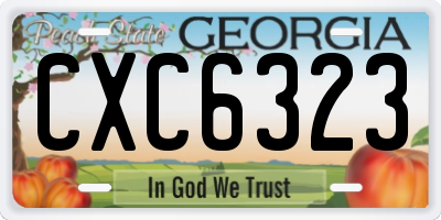 GA license plate CXC6323