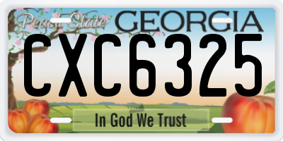 GA license plate CXC6325