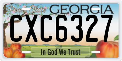 GA license plate CXC6327