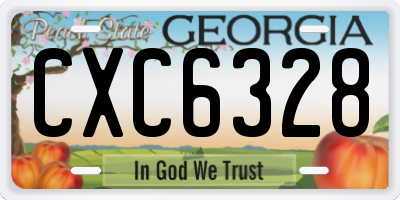 GA license plate CXC6328
