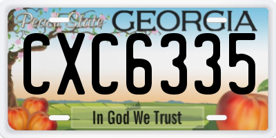 GA license plate CXC6335