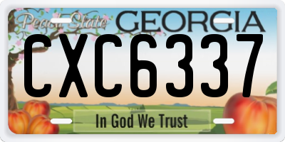 GA license plate CXC6337