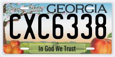 GA license plate CXC6338