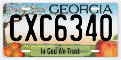 GA license plate CXC6340