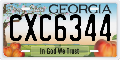 GA license plate CXC6344