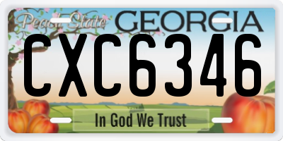 GA license plate CXC6346