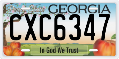 GA license plate CXC6347