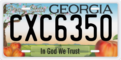 GA license plate CXC6350