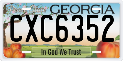 GA license plate CXC6352