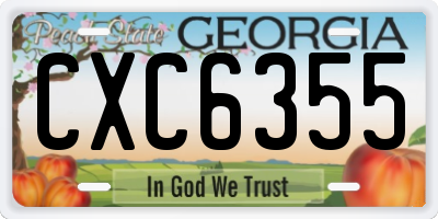 GA license plate CXC6355