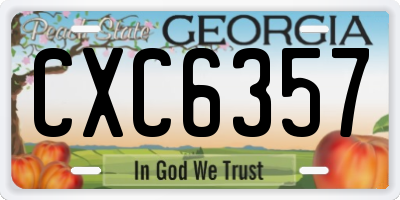 GA license plate CXC6357