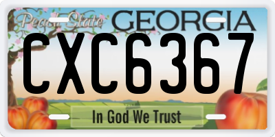 GA license plate CXC6367