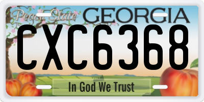 GA license plate CXC6368