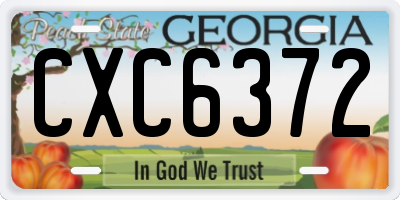 GA license plate CXC6372