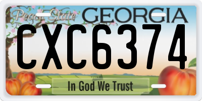 GA license plate CXC6374