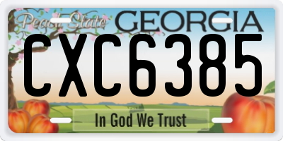 GA license plate CXC6385
