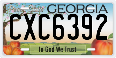 GA license plate CXC6392