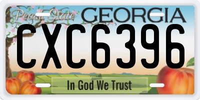 GA license plate CXC6396