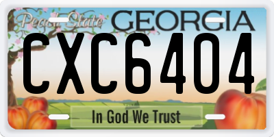 GA license plate CXC6404