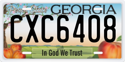 GA license plate CXC6408