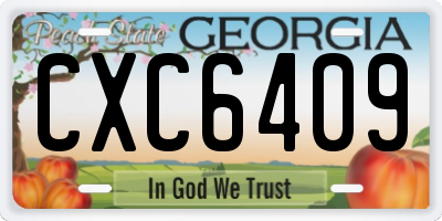 GA license plate CXC6409