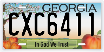 GA license plate CXC6411