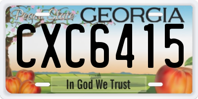 GA license plate CXC6415