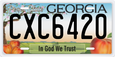 GA license plate CXC6420