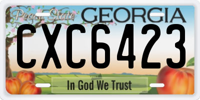GA license plate CXC6423