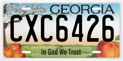 GA license plate CXC6426