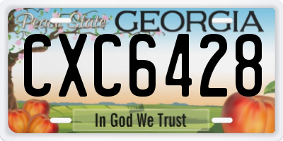 GA license plate CXC6428