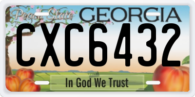 GA license plate CXC6432