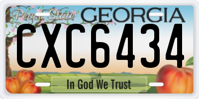 GA license plate CXC6434