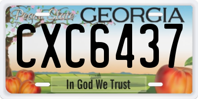 GA license plate CXC6437