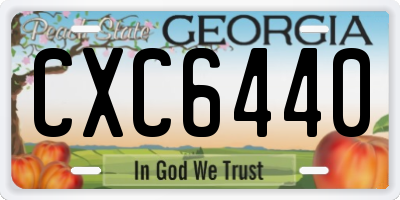 GA license plate CXC6440