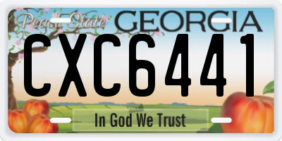GA license plate CXC6441