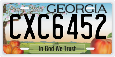 GA license plate CXC6452