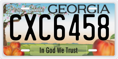 GA license plate CXC6458