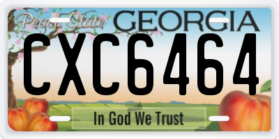 GA license plate CXC6464