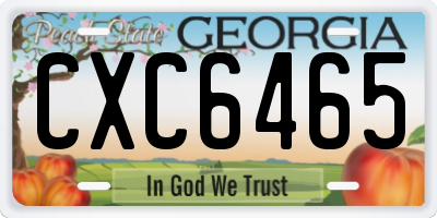 GA license plate CXC6465